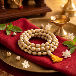 Original Lab Certified Natural Tulsi Mala (Oval Beads, 6*8mm) - Sacred Holy Basil Japa Mala