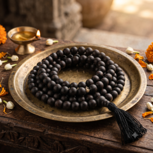 Original Natural Karungali Mala (8mm, 108+1 Beads) - Energized Ebony Wood Mala