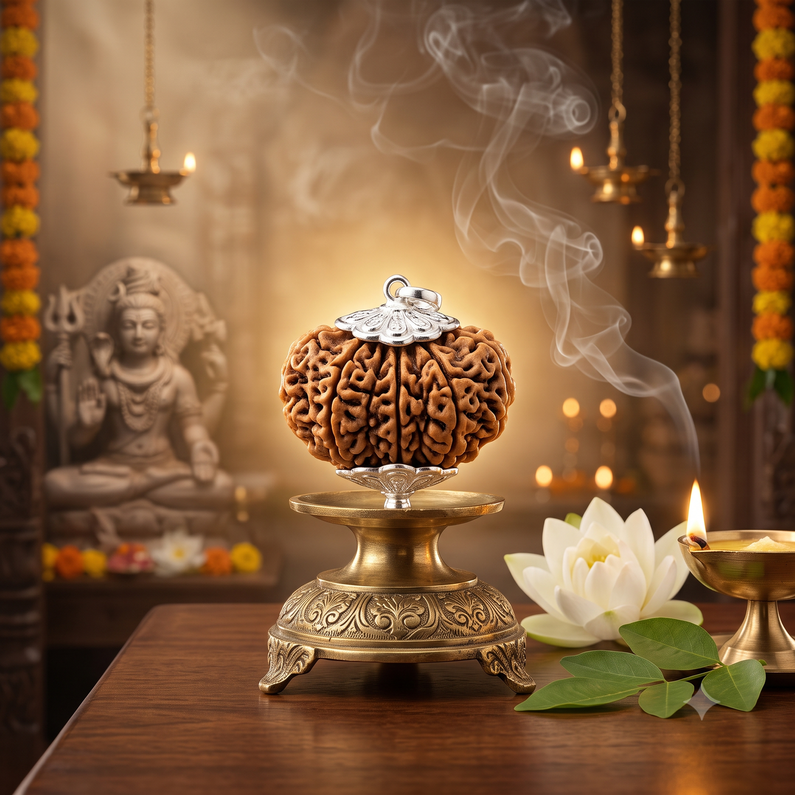 Original Certified 1 Mukhi Rudraksha (Kaju / Half Moon Shape) - Authentic Divine Shiva Bead